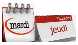 mardi jeudi 